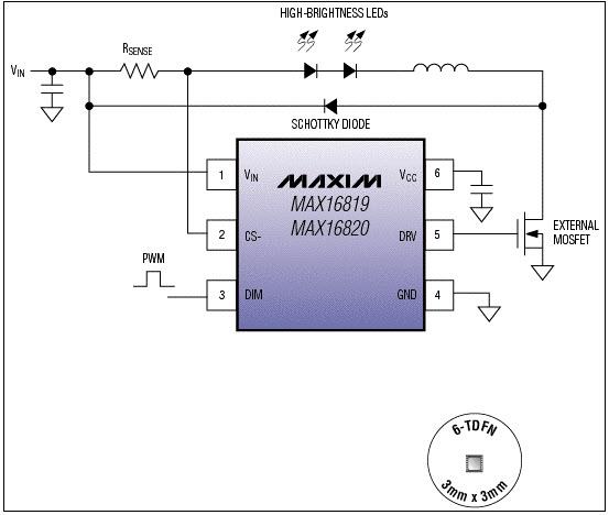 Analog Devices / Maxim Integrated MAX16819 High-Brightness LED Drivers