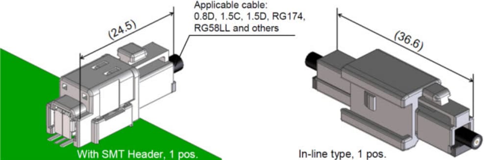 Mechanical Drawing - Hirose Electric GT21 Automotive Antenna Coaxial Cable Connectors