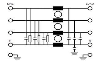 Schematic - Astrodyne TDI RP415 3-Phase WYE Single Stage Filters