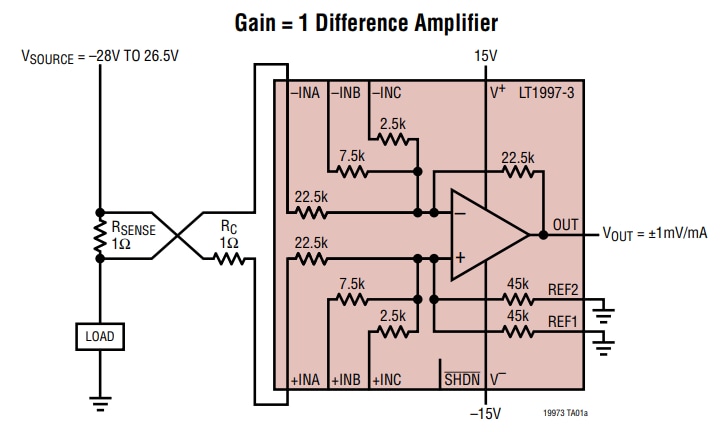 Analog Devices Inc. LT1997 Wide Voltage Gain Selectable Amplifier