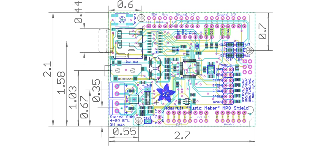 Adafruit 1790 Music Maker Shield for Arduino