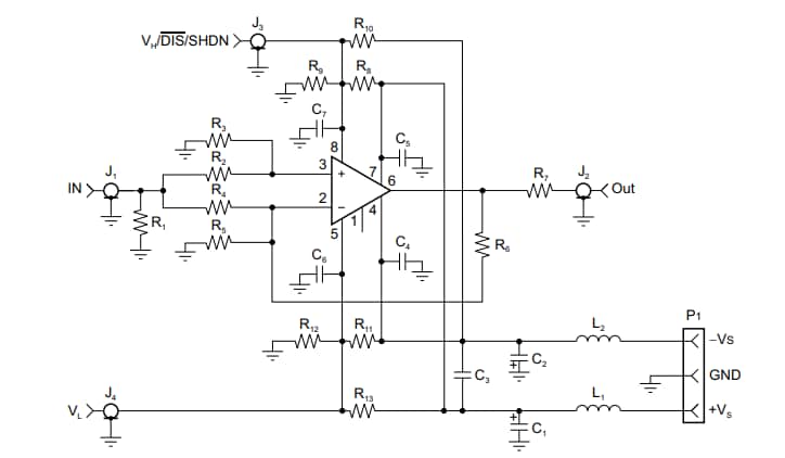Schematic - Texas Instruments DEM-OPA-SO-1A SO-8 Generic Evaluation Module