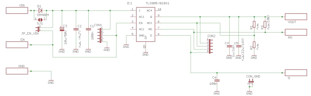Schematic - Infineon Technologies TLS810D1LDV33 Demo Board