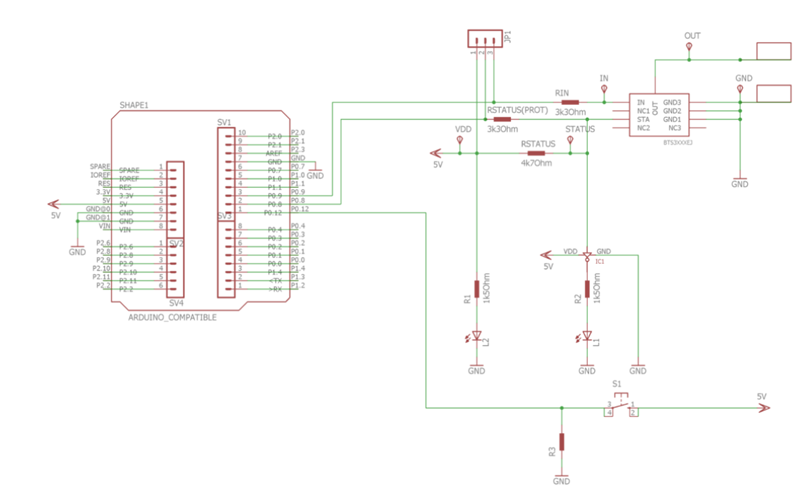 Schematic - Infineon Technologies BTS3050EJ Demonstration Board