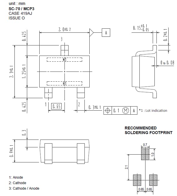 Mechanical Drawing - onsemi NSVP264SDSF3T1G PIN Diode