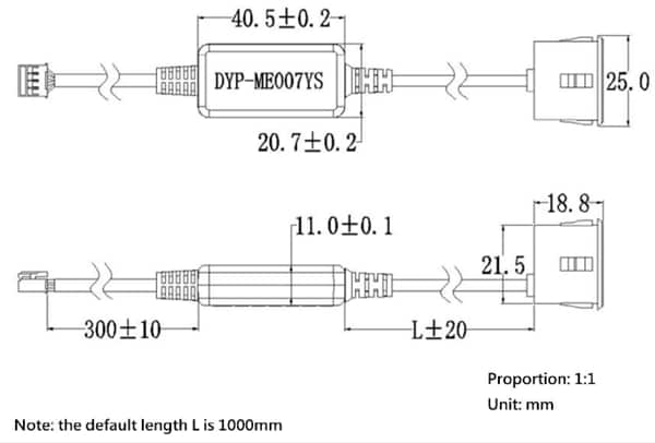 Mechanical Drawing - DFRobot ME007YS Waterproof Ultrasonic Sensor