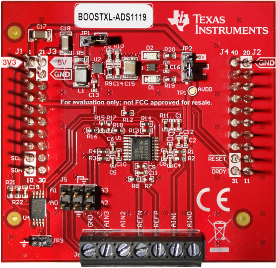 Mechanical Drawing - Texas Instruments BOOSTXL-ADS1119 BoosterPack™ Plug-in Module