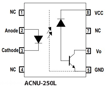 Block Diagram - Broadcom ACNU-250L High-Speed Optocouplers