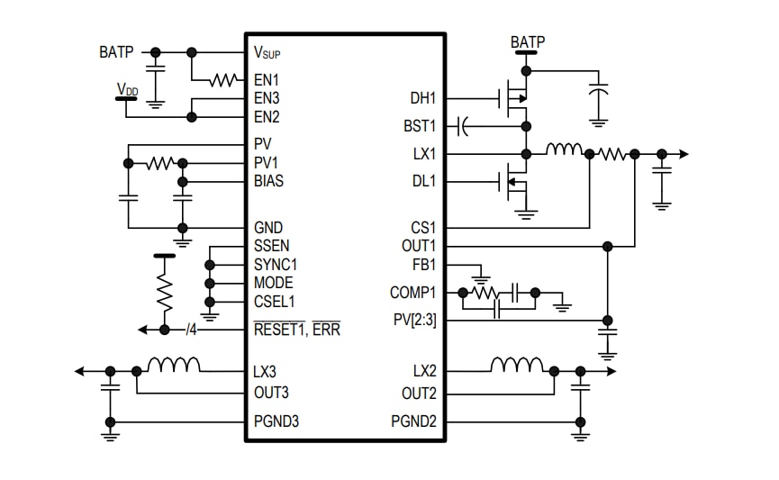 Schematic - Analog Devices Inc. MAX20028 Power Management Integrated Circuit