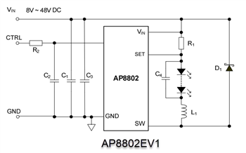 Schematic - Diodes Incorporated AP8802 Evaluation Boards