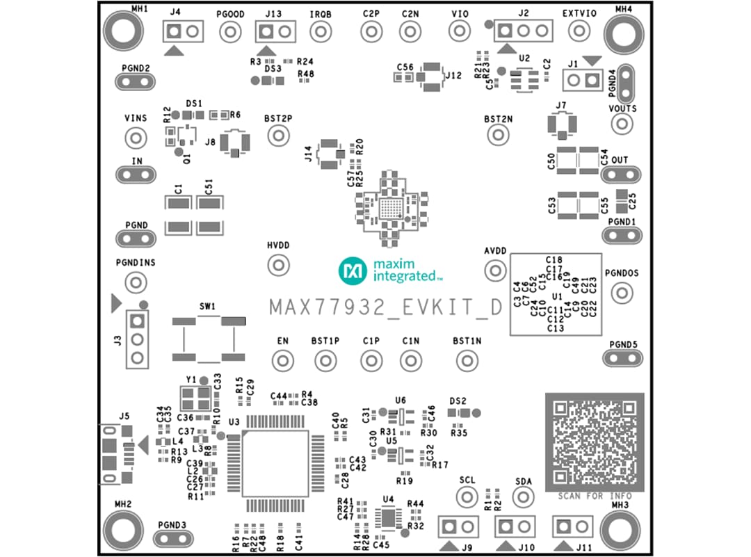 Mechanical Drawing - Analog Devices Inc. MAX77932EVKIT Evaluation Kit