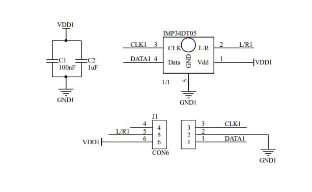Schematic - STMicroelectronics STEVAL-MIC003V1 Daughterboard