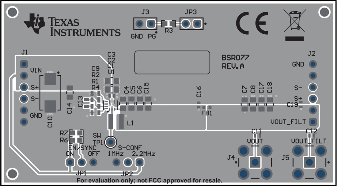 Mechanical Drawing - Texas Instruments TPS6291xEVM-077 Converter Evaluation Modules