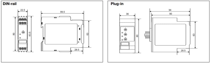 Mechanical Drawing - Carlo Gavazzi DMB Multi-Function Timers