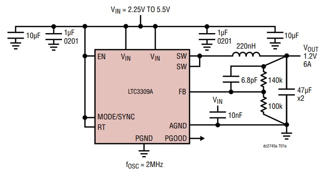 Location Circuit - Analog Devices Inc. LTC3309A Demo Board (DC2745A)