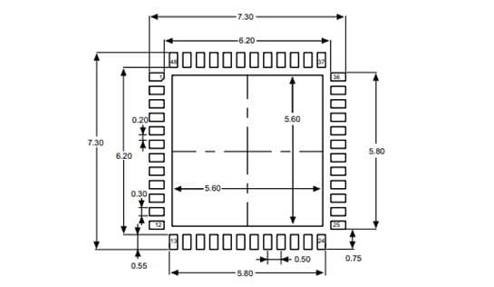 Mechanical Drawing - GHI Electronics SC13048Q SITCore System on a Chip