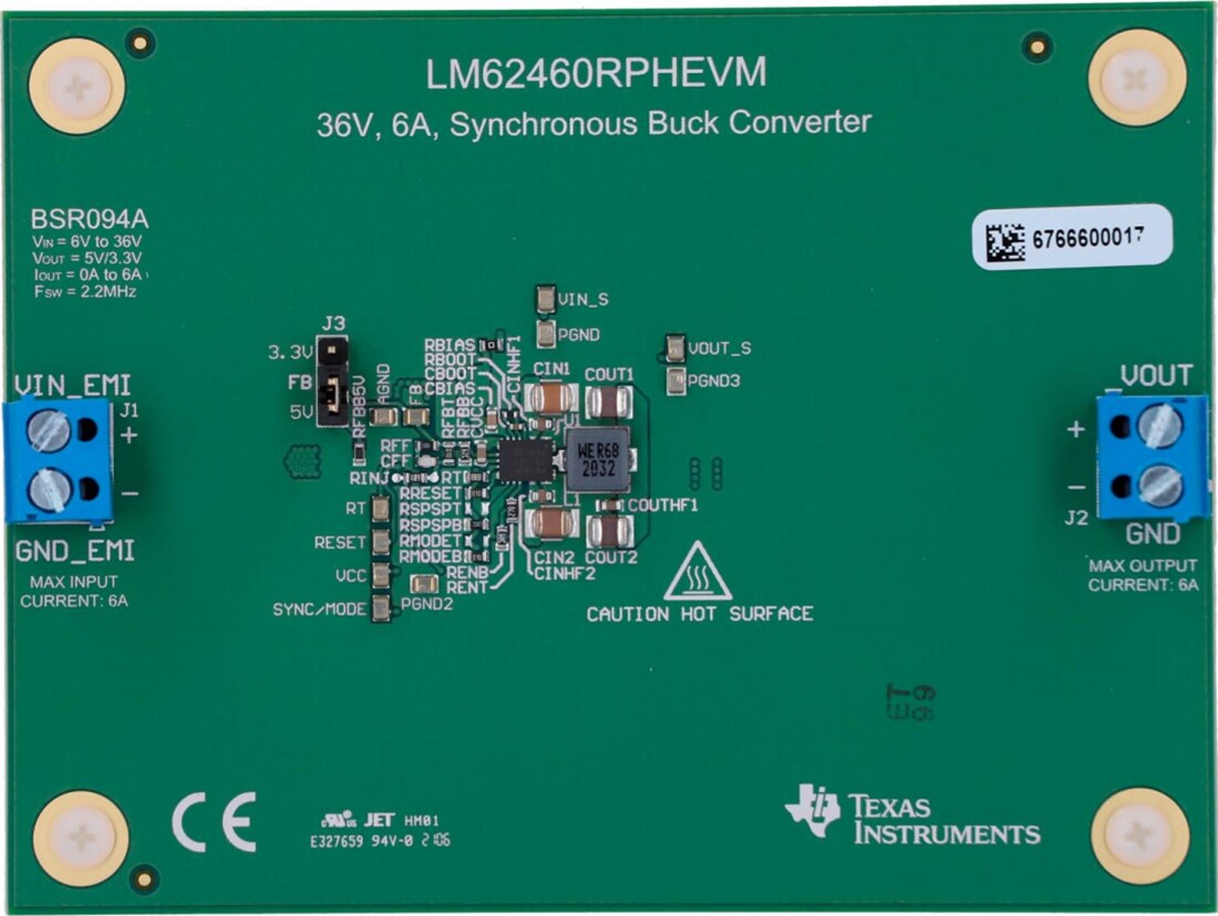 Mechanical Drawing - Texas Instruments LM62460RPHEVM Converter Evaluation Module