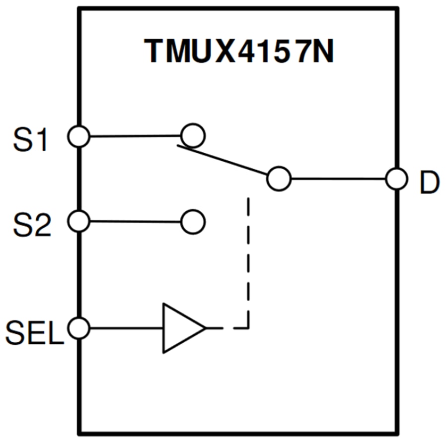 Block Diagram - Texas Instruments TMUX4157N 2:1 SPDT Negative Voltage Switch