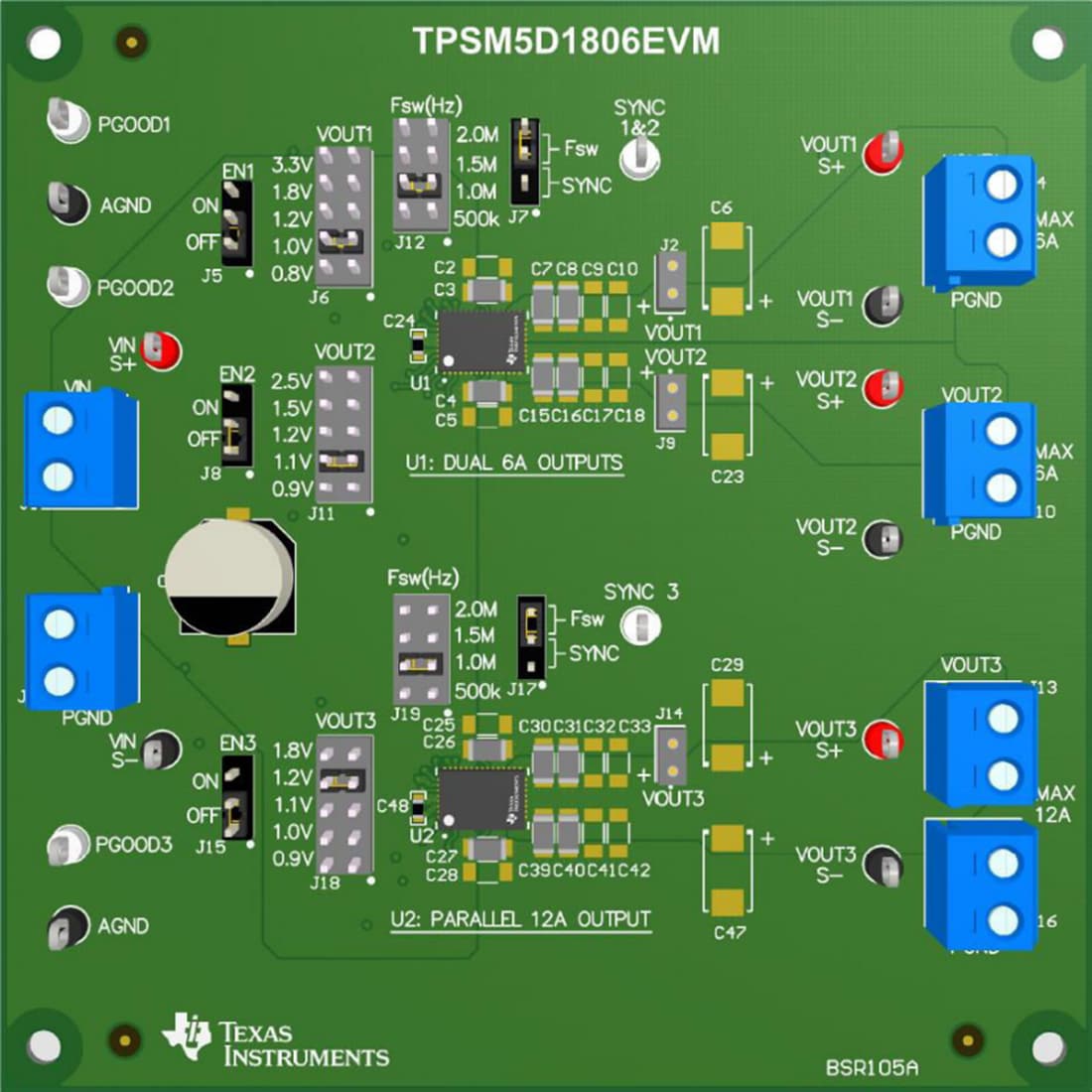 Mechanical Drawing - Texas Instruments TPSM5D1806EVM Power Module Evaluation Module