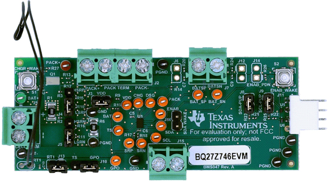 Mechanical Drawing - Texas Instruments bq27Z746EVM-047 Battery Manager Evaluation Module