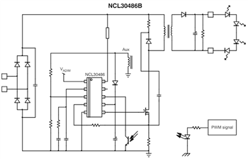 Application Circuit Diagram - onsemi NCL30486B/88B Single Stage CC/CV PSR Controllers