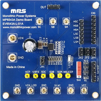Monolithic Power Systems (MPS) EV6543 Brushless DC Motor Driver Evaluation Boards