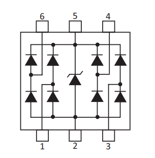Block Diagram - Littelfuse AQRV05-4HTG Low Capacitance TVS Diode Arrays