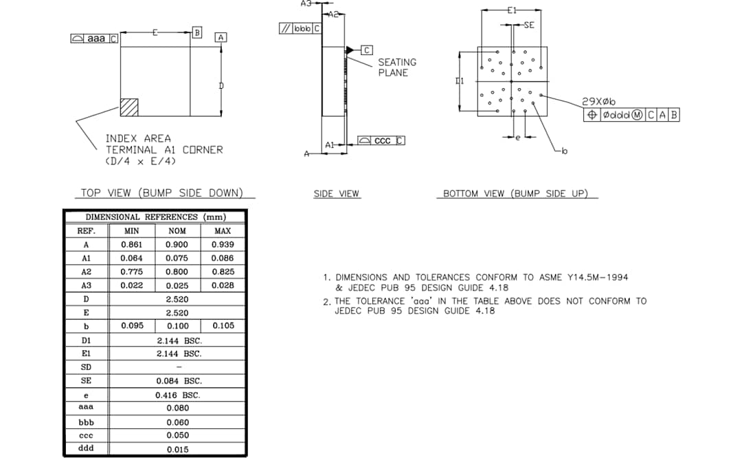 Mechanical Drawing - Menlo Micro MM5130 DC to 26GHz High-Power SP4T RF Switch
