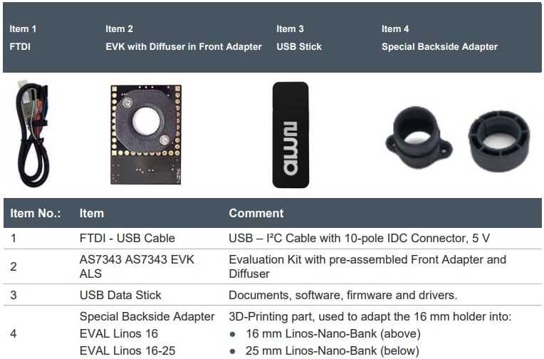 ams OSRAM AS7343 Sensor ALS Evaluation Kit