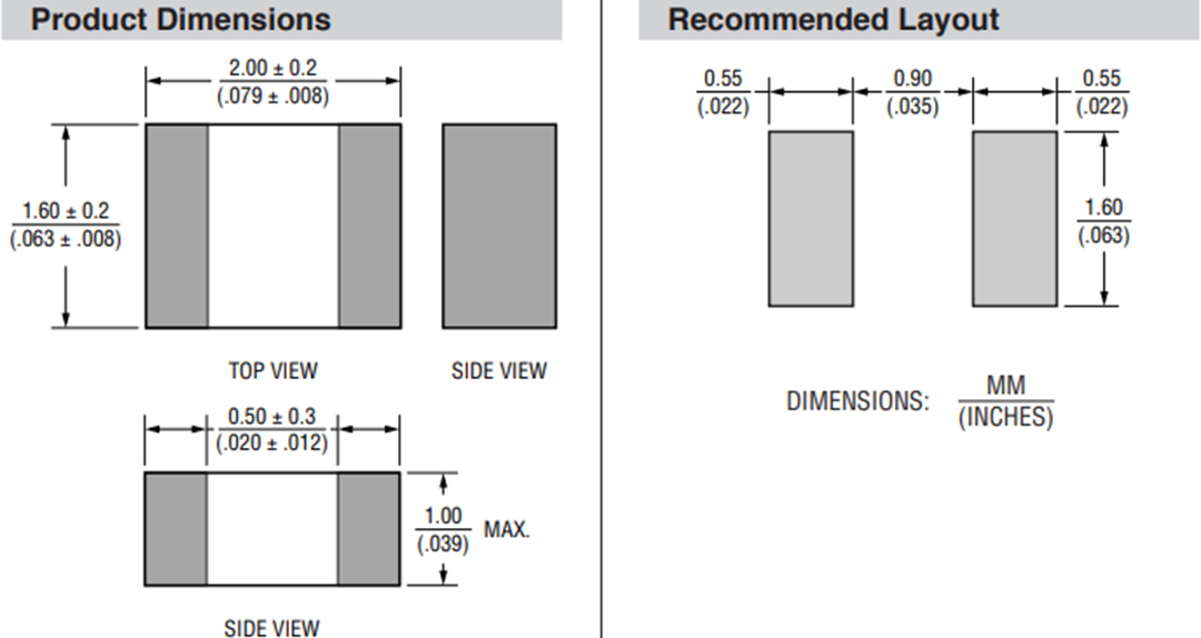 Mechanical Drawing - Bourns SRP2010DPA High Current Shielded Power Inductors