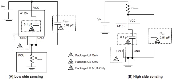 Application Circuit Diagram - Allegro MicroSystems A115X Two-Wire Hall-Effect Switch ICs
