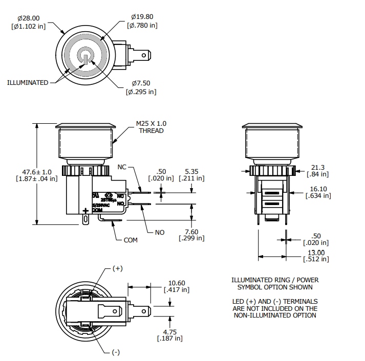 Chart - E-Switch SAV8 Anti-Vandal Switches