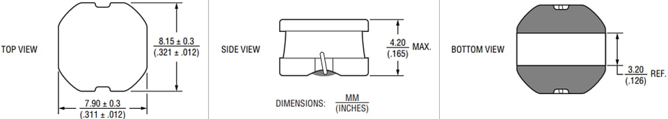 Mechanical Drawing - Bourns SRN8040HA Semi-Shielded Power Inductors
