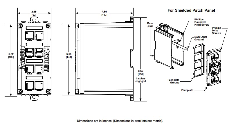 Chart - Panduit CDPP DIN Rail Patch Panels