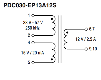 Schematic - Bourns PDC DC/DC Pulse Transformers