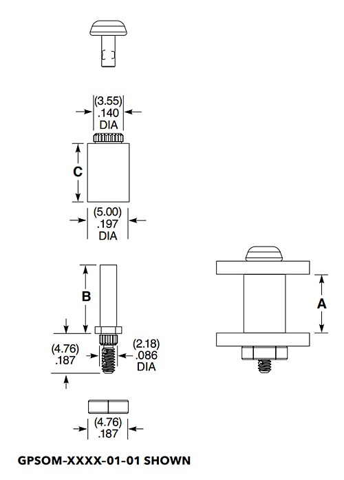 Chart - Samtec GPSOM SureWare™ Micro Guide Post Standoffs