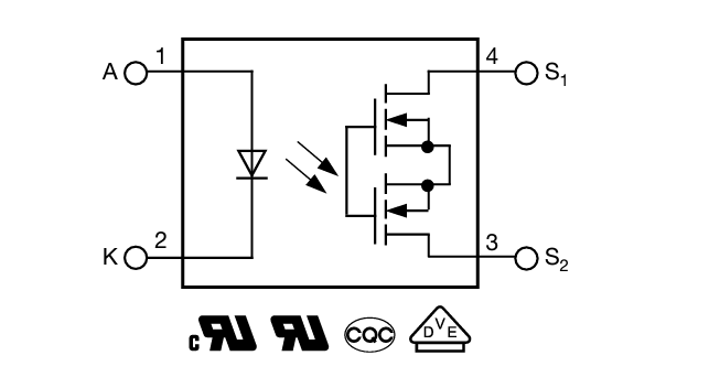 Application Circuit Diagram - Vishay Semiconductors VOR1060M4 1 Form A Solid-State Relay