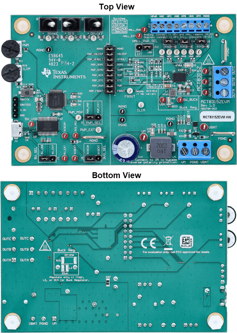 Mechanical Drawing - Texas Instruments MCT8315ZEVM Driver Evaluation Module (EVM)