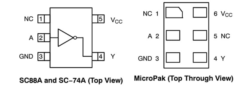 onsemi NC7SZU04A Buffers