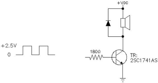 Application Circuit Diagram - Same Sky 5mm Pin Pitch Buzzers