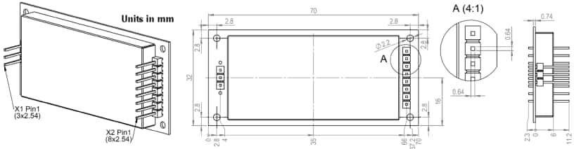 Mechanical Drawing - RFbeam K-MD7 Digital Radar Transceiver