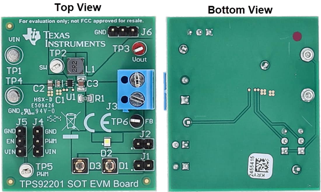 Mechanical Drawing - Texas Instruments TPS92201SOTEVM Driver Evaluation Module (EVM)