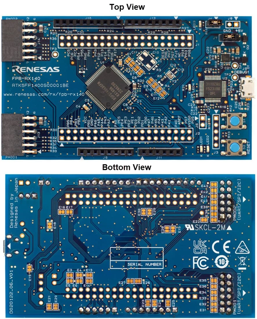 Mechanical Drawing - Renesas Electronics RTK5FP1400S00001BE Fast Proto Board for RX140 MCUs