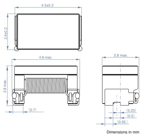 Mechanical Drawing - TDK ADL-VL Automotive Inductors