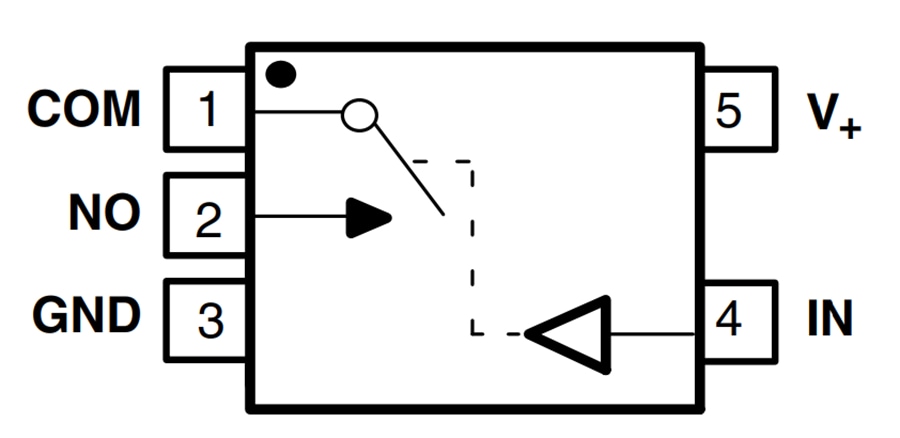 Location Circuit - Texas Instruments TS5A4594 SPST General Purpose Analog Switch