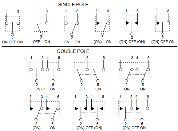 Schematic - OTTO Miniature T3 Commercial & MIL-Grade Toggles